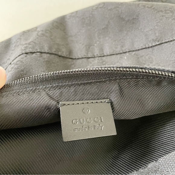 Gucci black monogram canvas and leather Y2K sling backpack bag - Picture 5 of 11